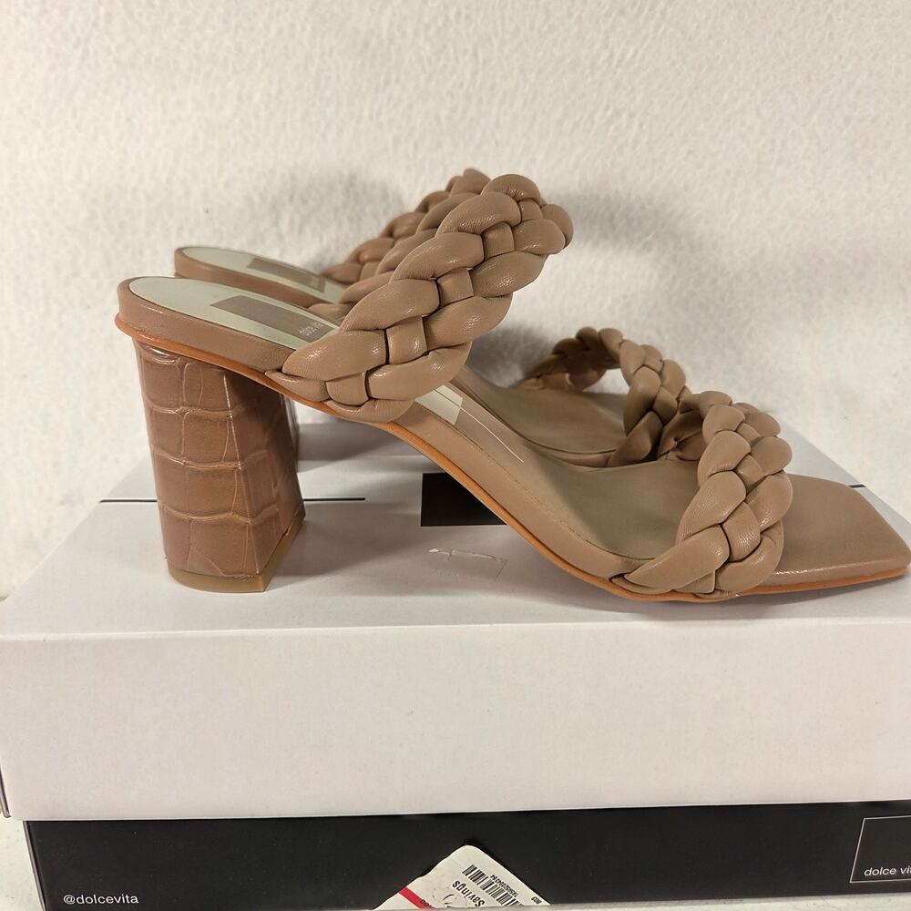 Dolce Vita Paily Braided Vegan Leather Heeled Sandals Stella Cafe Women's 8 NWOT - Picture 7 of 12
